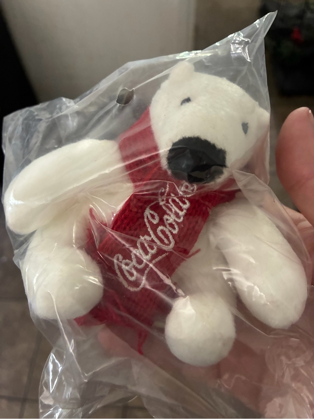 Coca Cola White Polar Bear Plush Toy with Red Sweater